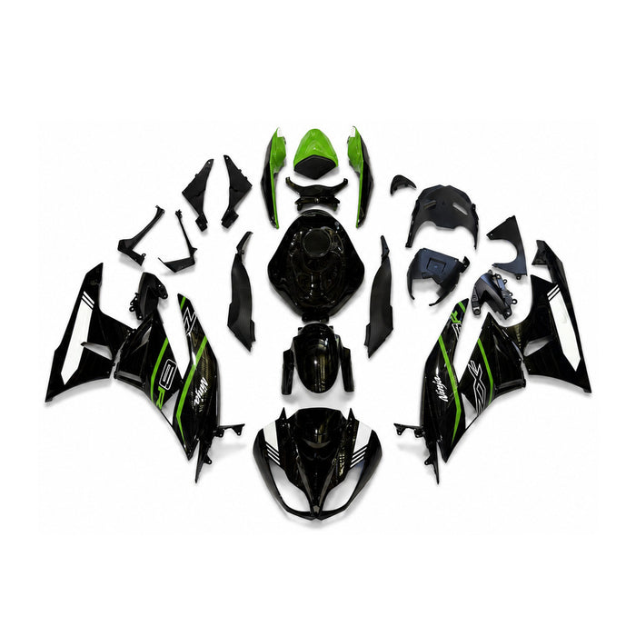 NT Aftermarket Injection ABS Plastic Fairing Fit for KAWASAKI Ninja ZX6R 636 2009-2012 Black With Green N095