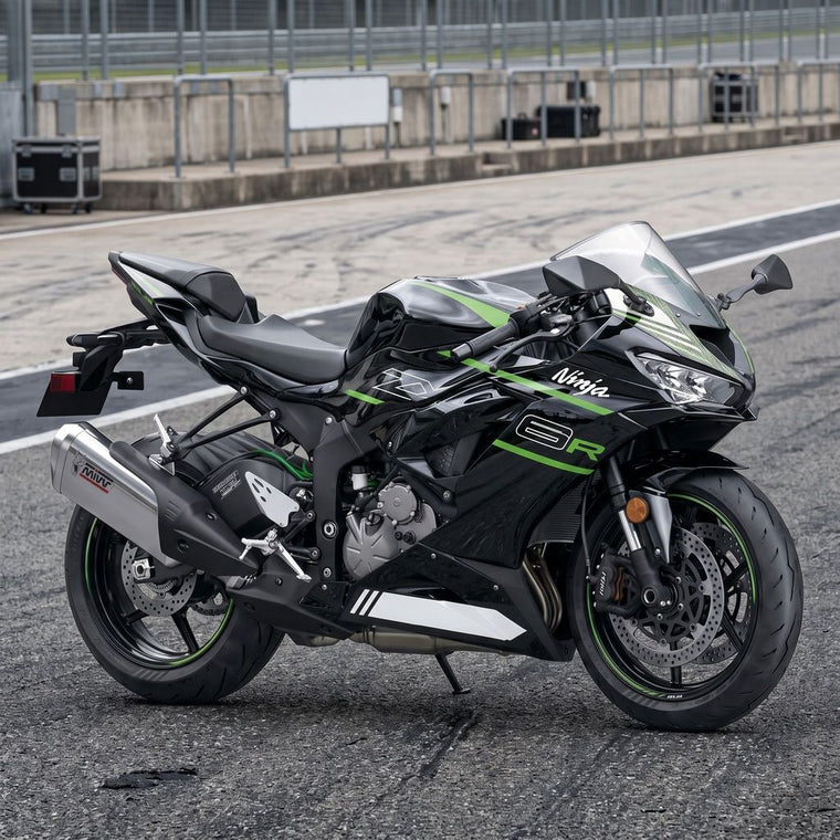 US STOCK NT Aftermarket Injection ABS Plastic Fairing Fit for KAWASAKI Ninja ZX6R 636 2009-2012 Black With Green N095 Available in CA