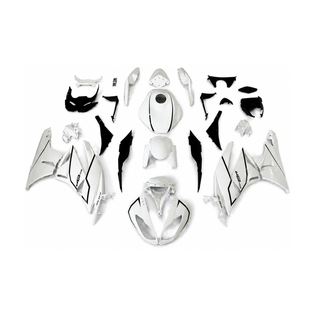 US STOCK NT Aftermarket Injection ABS Plastic Fairing Fit for ZX6R 636 2009-2012 White Black N097 Available in CA