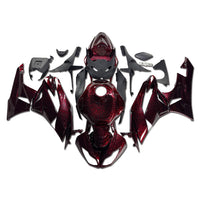 NT Aftermarket Injection ABS Plastic Fairing Fit for ZX6R 636 2009-2012 Red Forged Carbon Fiber Look US06