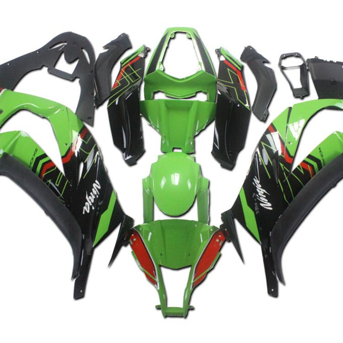 NT Aftermarket Injection ABS Plastic Fairing Fit for ZX10R 2011-2015 Green Black Red KRT N048