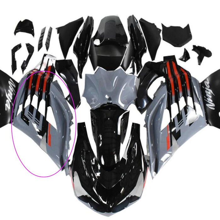 NT Aftermarket Injection Right Side Fairing Fit for ZX14R 2012-2024 Gray Black N017