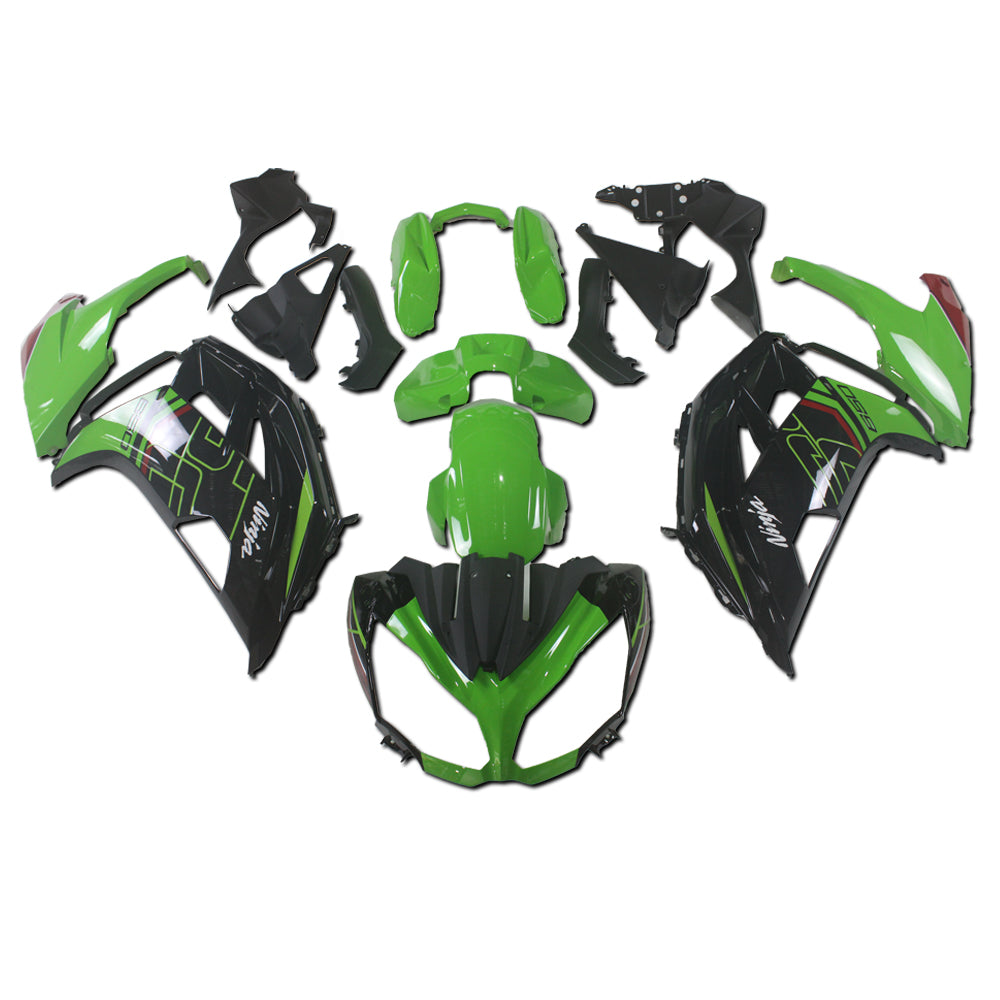 NT Fairing Fit for Kawasaki 2012-2016 EX650R N024- Green Black | ABS Injection, US Stock