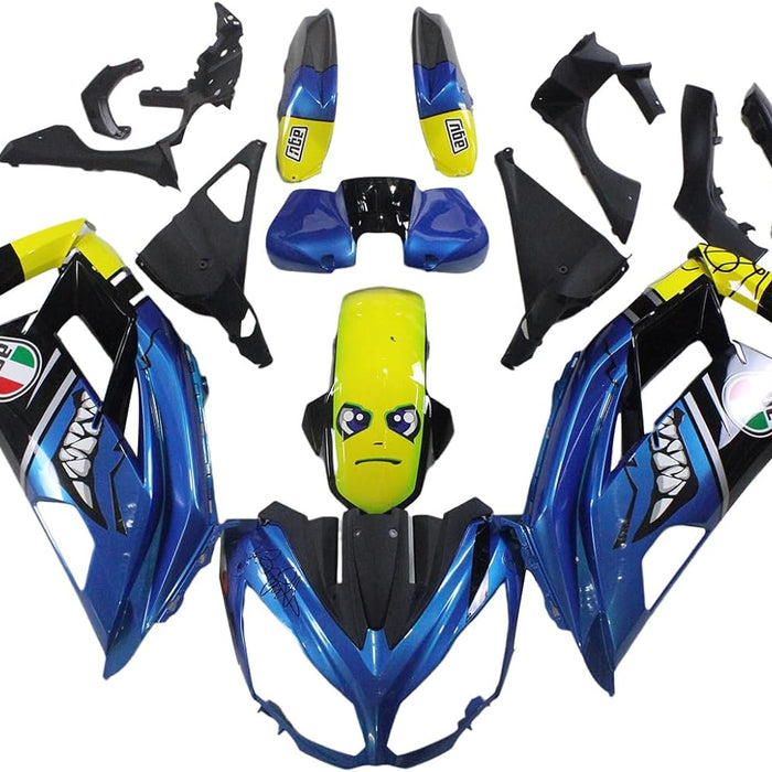 US STOCK NT Injection Aftermarket ABS Plastic Fairing Fit for EX650R 2012-2016 Blue Yellow Shark N022 Available in TX