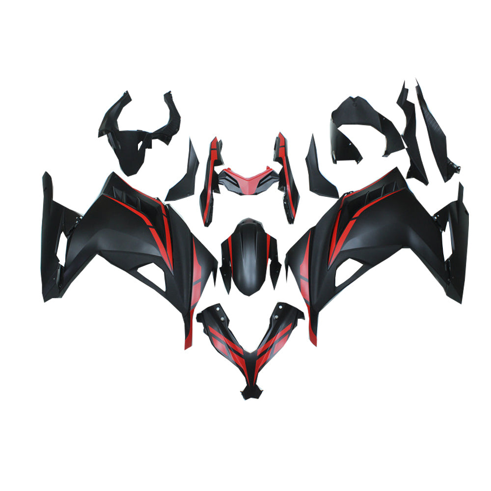 NT Fairing Fit for Kawasaki 2013-2017 EX300 N016- Black Red | ABS Injection, US Stock