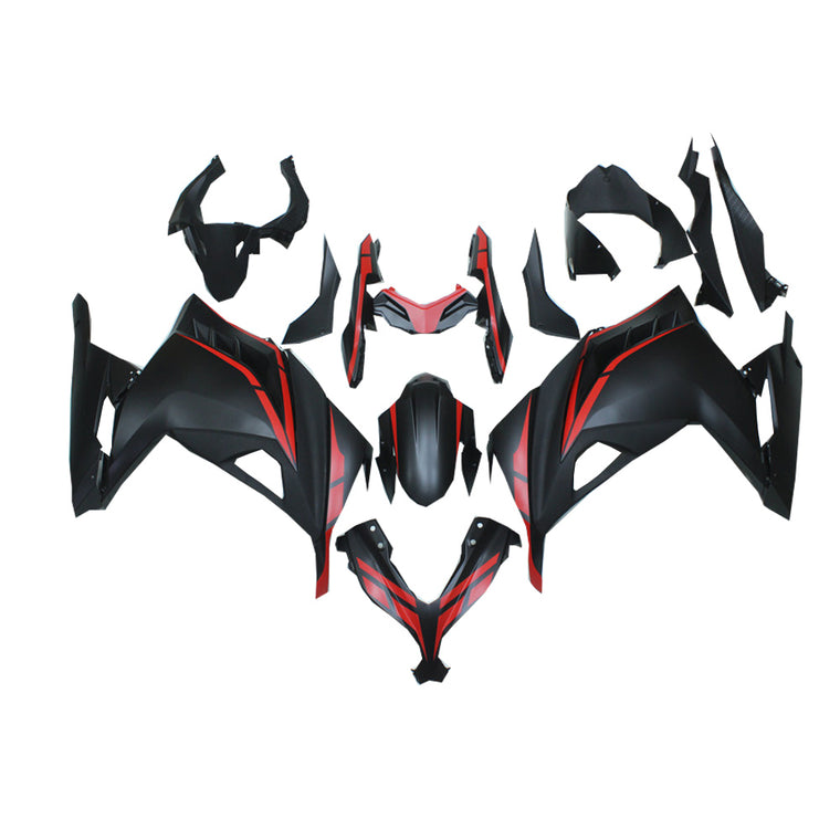 NT Fairing Fit for Kawasaki 2013-2017 EX300 N016- Black Red | ABS Injection, US Stock