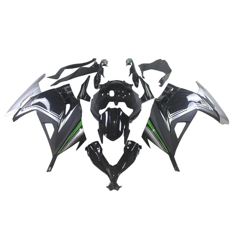 NT Fairing Fit for Kawasaki 2013-2017 EX300 N091- Black Gray | ABS Injection, US Stock