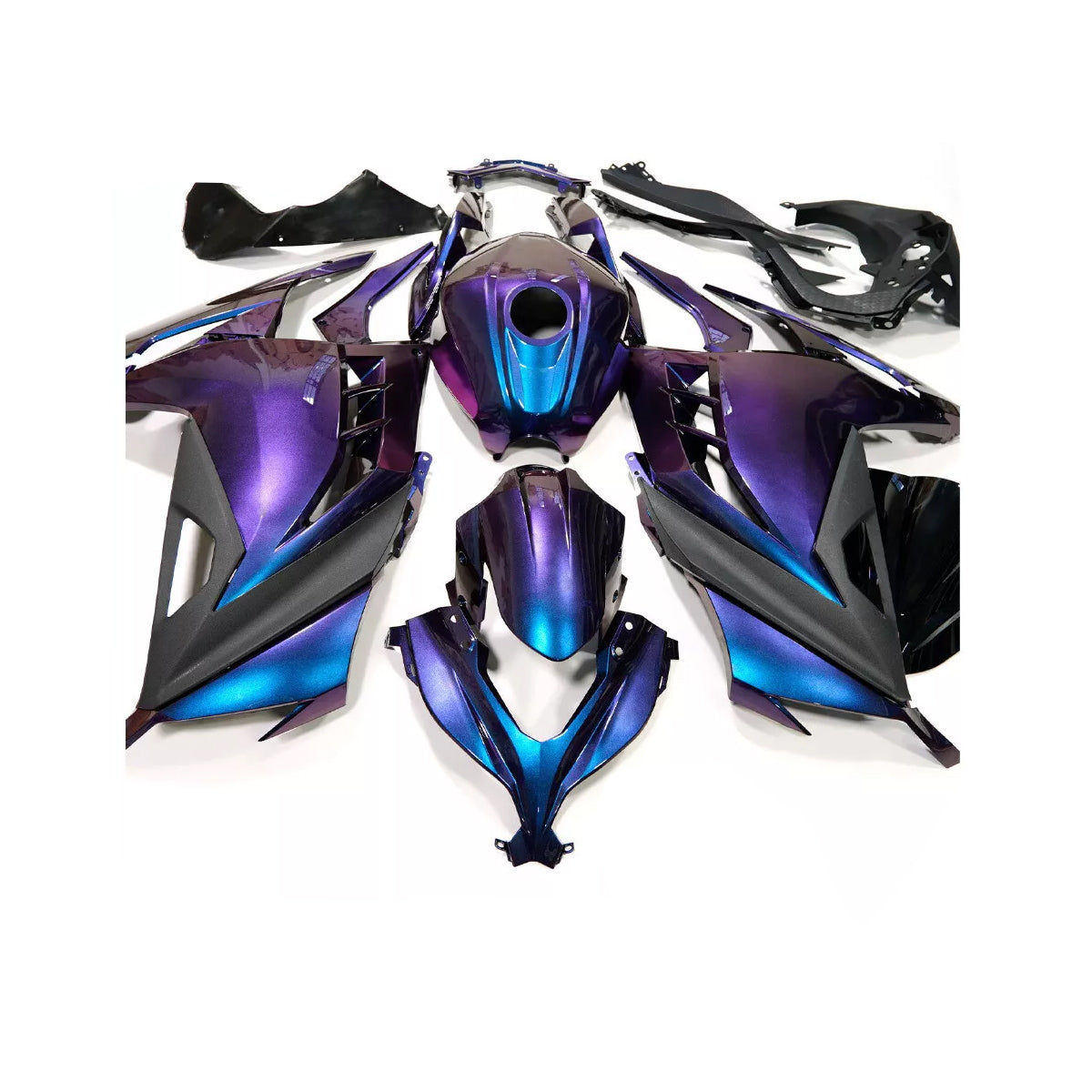 NT Fairing Fit for Kawasaki 2013-2017 EX300 T075- Blue Purple Chameleon | ABS Injection, US Stock