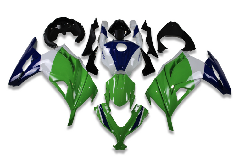 NT Fairing Fit for Kawasaki 2013-2017 EX300 T072- Green White Blue | ABS Injection