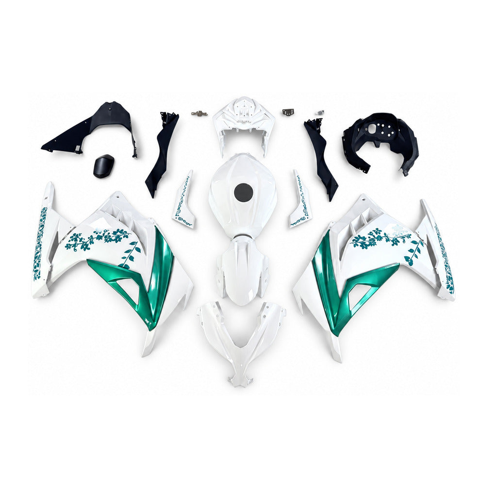 NT Fairing Fit for Kawasaki 2013-2017 EX300 T117- Teal White | ABS Injection - 1