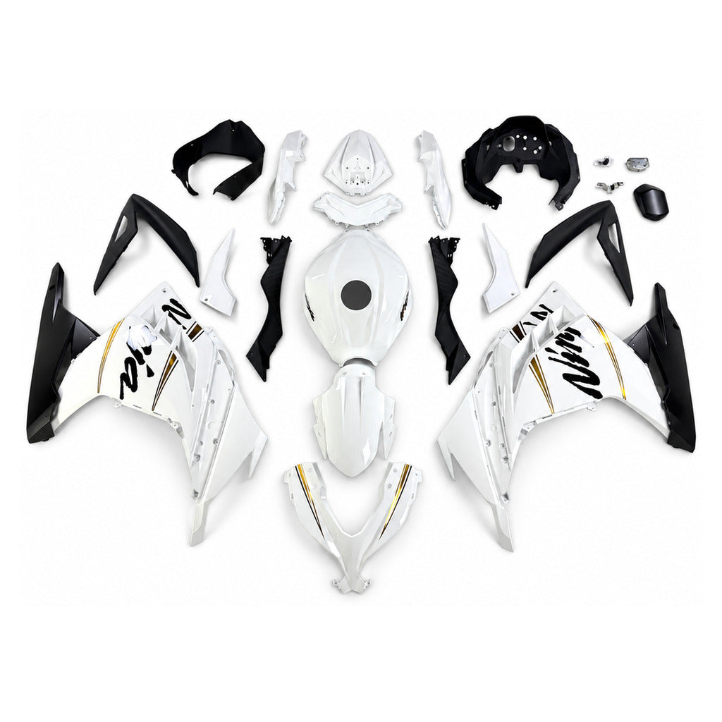 NT Fairing Fit for Kawasaki 2013-2017 EX300 T120- White Black Gold | ABS Injection - 1