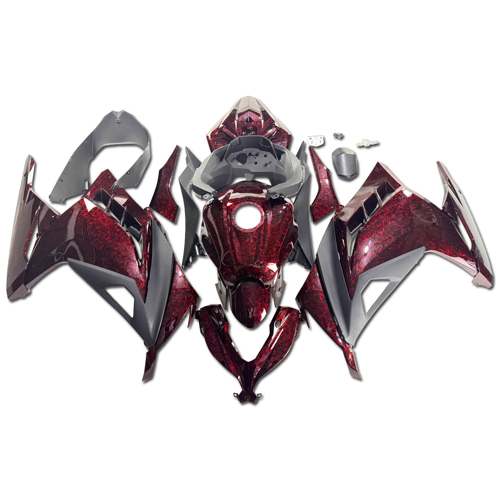 NT Fairing Fit for Kawasaki 2013-2017 EX300 S06- Red Forged Carbon Fiber Look | ABS Injection, US Stock