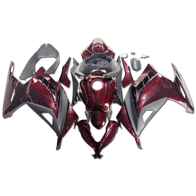 NT Fairing Fit for Kawasaki 2013-2017 EX300 S06- Red Forged Carbon Fiber Look | ABS Injection, US Stock