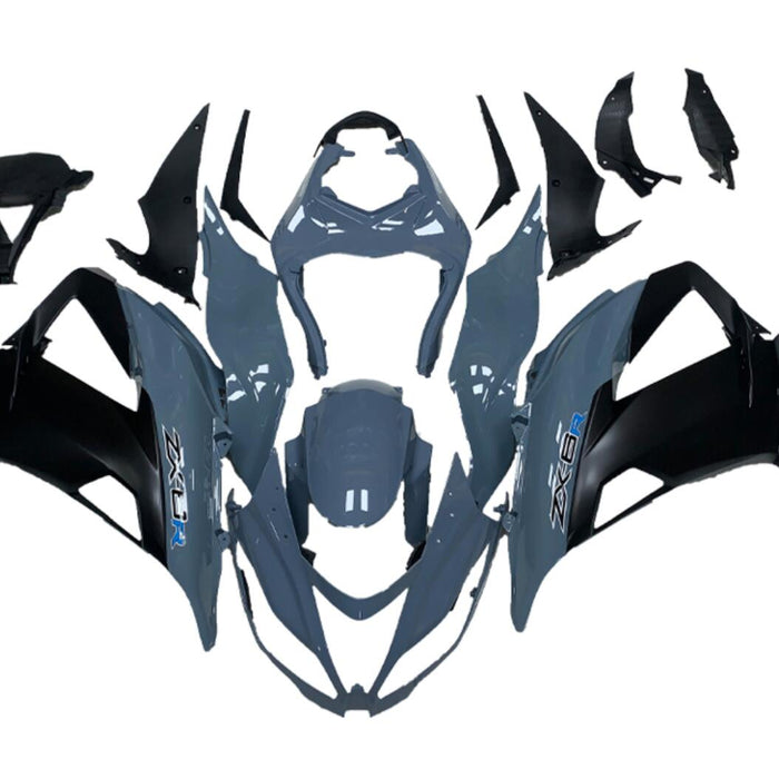NT Aftermarket Injection ABS Plastic Fairing Fit for ZX6R 636 2013-2018 Gray Black N045