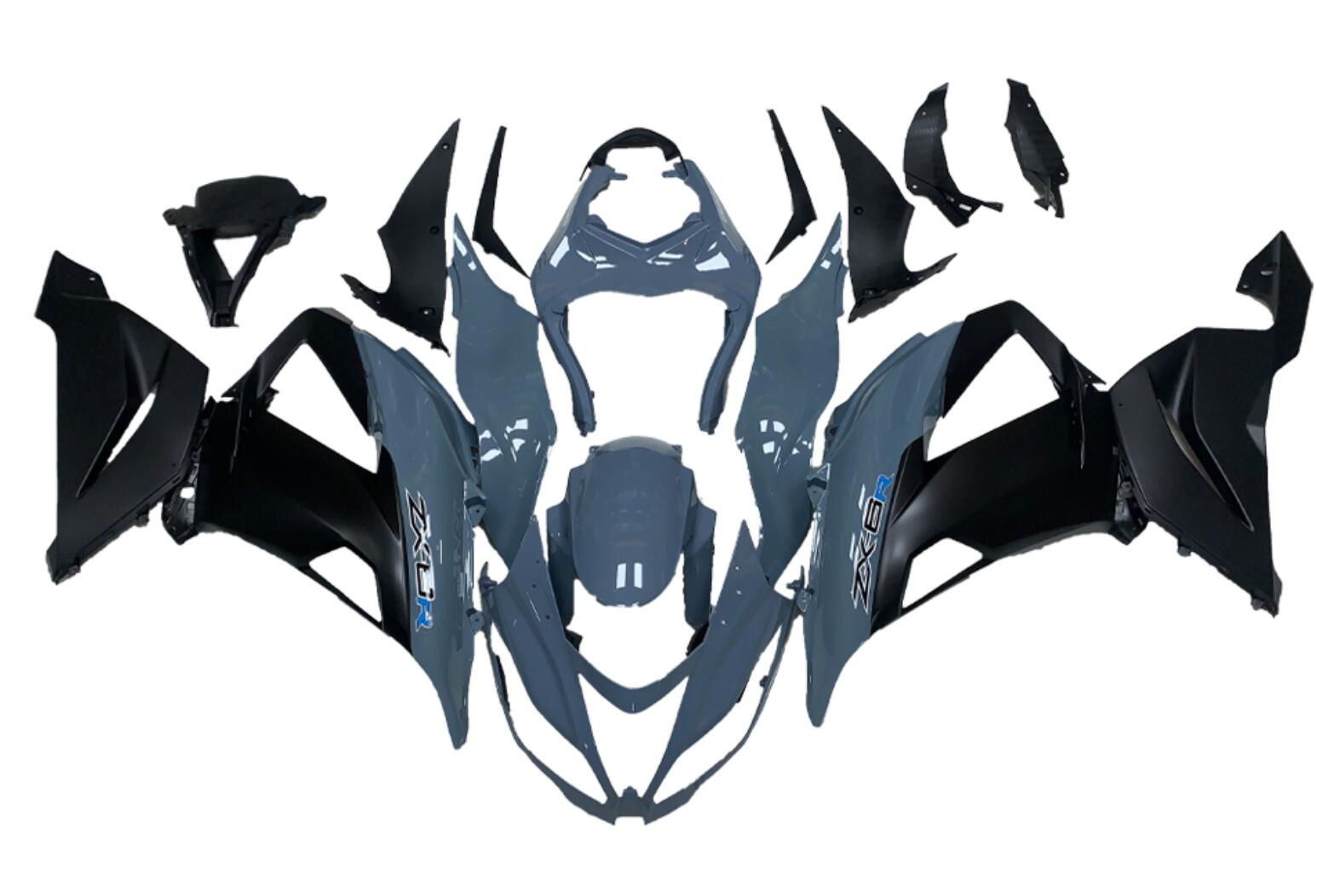 NT Fairing Fit for Kawasaki 2013-2018 ZX-6R N045- Gray Black | ABS Injection