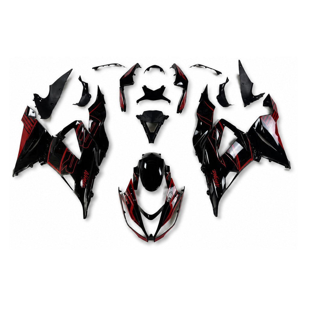 NT Fairing Fit for Kawasaki 2013-2018 ZX-6R N090- Burgundy Black | ABS Injection - 1