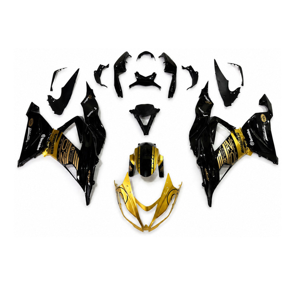 NT Fairing Fit for Kawasaki 2013-2018 ZX-6R N091- Gold Black | ABS Injection - 1