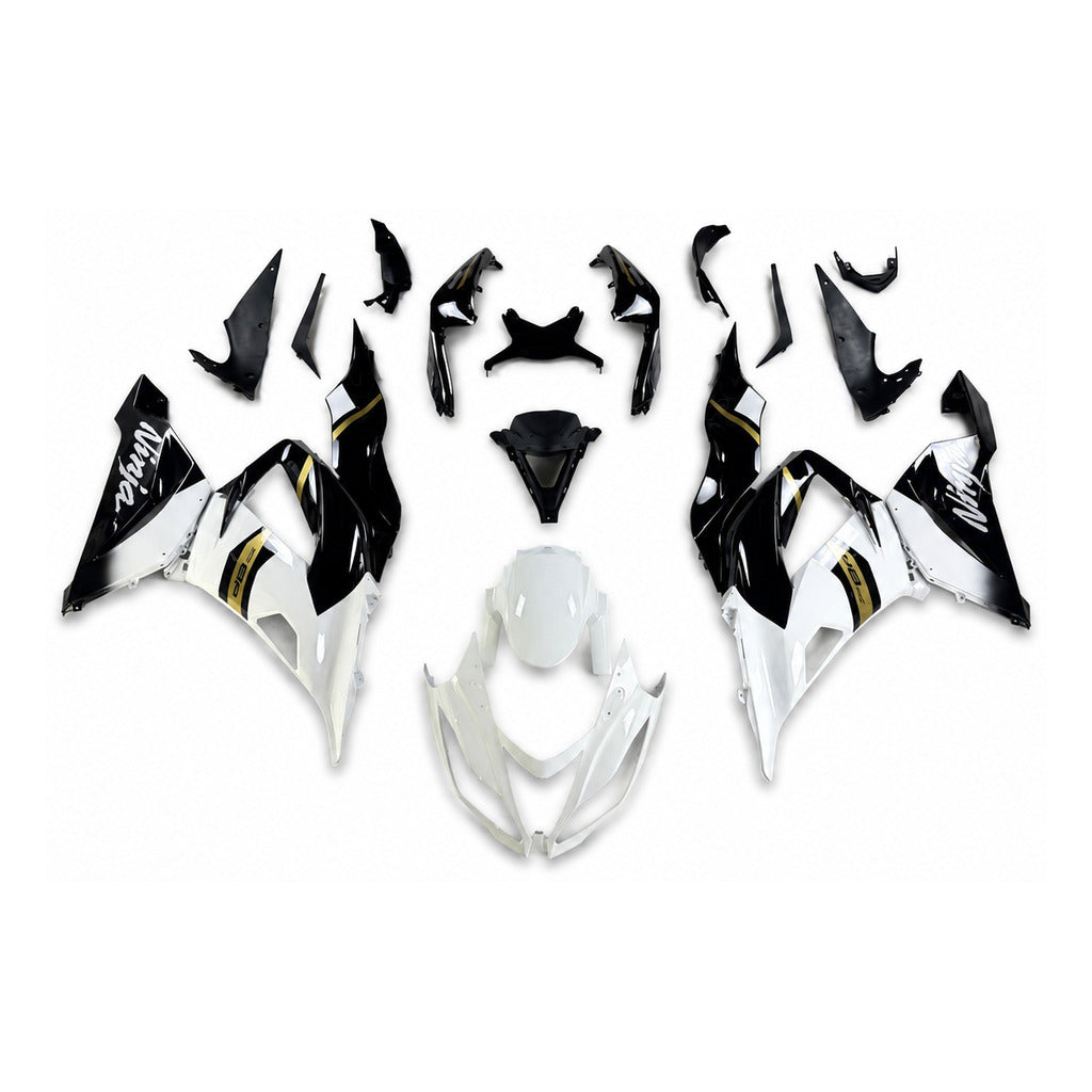 NT Fairing Fit for Kawasaki 2013-2018 ZX-6R N092- White Black Gold | ABS Injection - 1