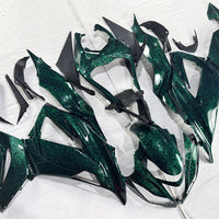NT Aftermarket Injection ABS Plastic Fairing Fit for ZX6R 636 2013-2018 Green Forged Carbon Fiber Look with Tank Cover U05
