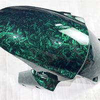 NT Aftermarket Injection ABS Plastic Fairing Fit for ZX6R 636 2013-2018 Green Forged Carbon Fiber Look with Tank Cover U05