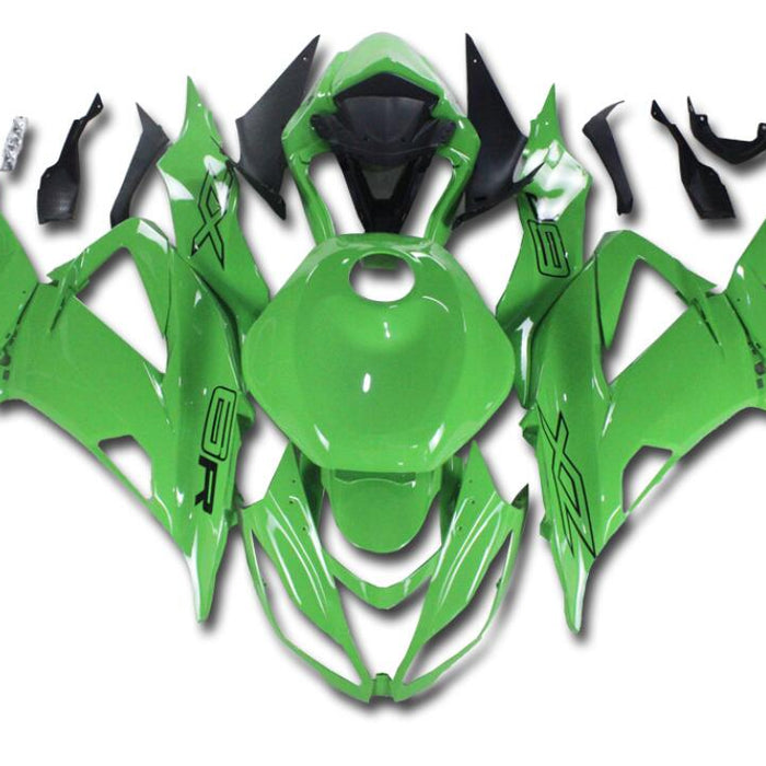 US STOCK NT Aftermarket Injection ABS Plastic Fairing Fit for ZX6R 636 2013-2018 Green Black T048 Available in CA