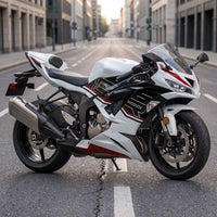 US STOCK NT Aftermarket Injection ABS Plastic Fairing Fit for Kawasaki Ninja ZX6R 636 2013-2018 White Black N077 Available in CA