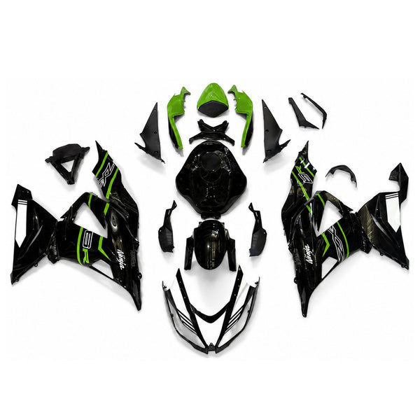NT Aftermarket Injection ABS Plastic Fairing Fit for  Kawasaki Ninja ZX6R 636 2013-2018  Glossy Black Green N078