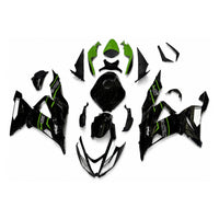 NT Aftermarket Injection ABS Plastic Fairing Fit for  Kawasaki Ninja ZX6R 636 2013-2018  Glossy Black Green N078