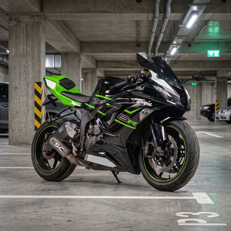 NT Aftermarket Injection ABS Plastic Fairing Fit for Kawasaki Ninja ZX6R 636 2013-2018 Glossy Black Green N078