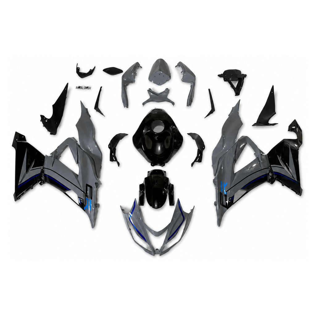 US STOCK NT Injection Mold New Kit Gray Black Blue ABS Fairing Fit for Kawasaki Ninja ZX6R 636 2013-2018 N085 Available in CA