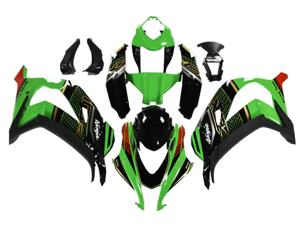 US STOCK NT Aftermarket ABS Plastic Injection Fairing Kit Fit for ZX10R 2016-2020 Green Black N007 Available in CA