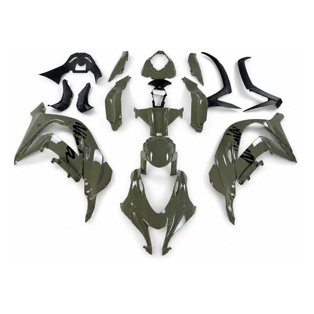 NT Fairing Fit for Kawasaki 2016-2020 ZX-10R N078- Olive Green Black | ABS Injection - 1