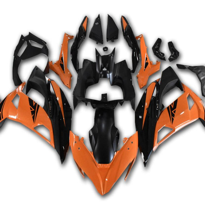 NT Aftermarket ABS Plastic Fairing Fit for EX650R 2017-2019 Glossy Orange Black N011