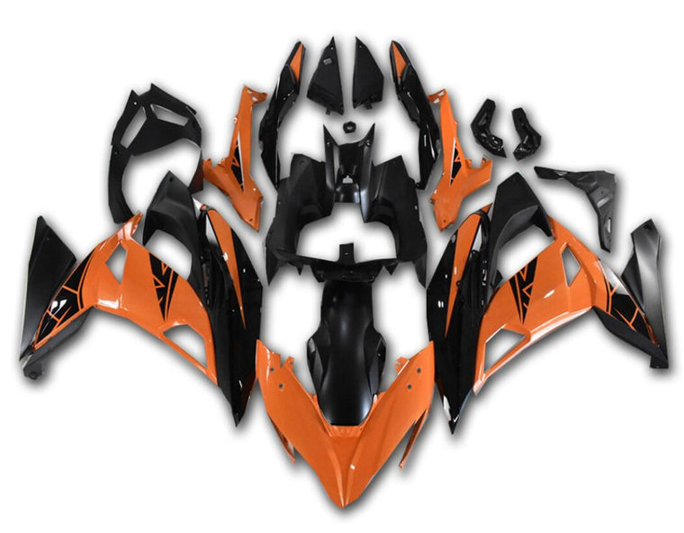 US STOCK NT Aftermarket ABS Plastic Fairing Fit for EX650R 2017-2019 Glossy Orange Black N011 Available in CA