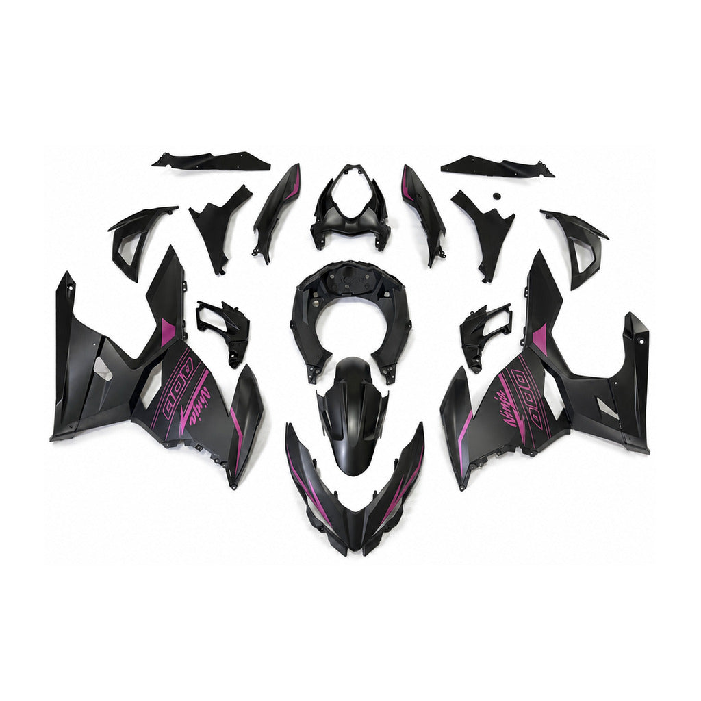 NT Fairing Fit for Kawasaki 2018-2023 EX400 N156- Burgundy Pink Black | ABS Injection - 1