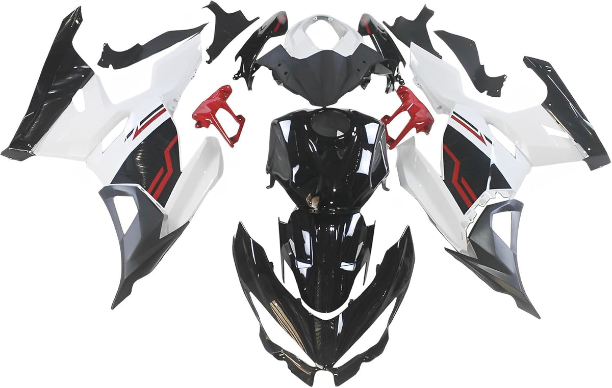 NT Fairing Fit for Kawasaki 2018-2023 EX400 U129- White Red Black | ABS Injection, US Stock