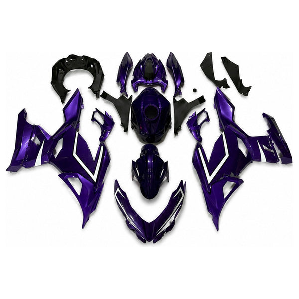 NT Aftermarket Injection ABS Plastic Fairing Fit for KAWASAKI Ninja EX400 2018-2023 Purple With White Line N0145