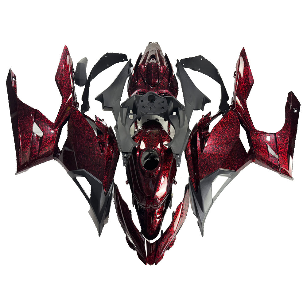 NT Fairing Fit for Kawasaki 2018-2023 EX400 S10- Red Forged Carbon Fiber Look | ABS Injection, US Stock