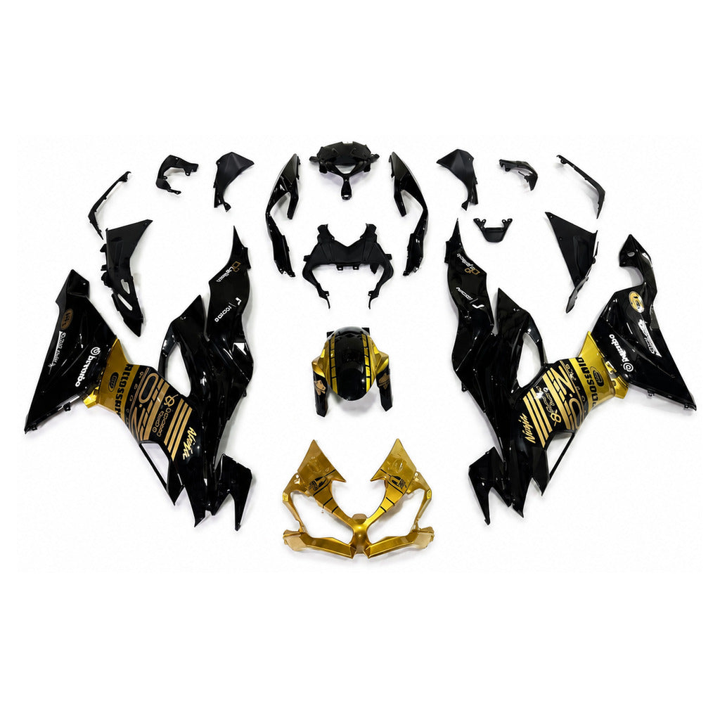 NT Fairing Fit for Kawasaki 2019-2023 ZX-6R N122- Gold Black | ABS Injection - 1