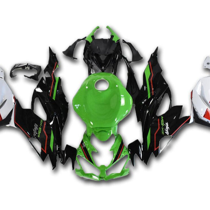 NT Aftermarket Injection ABS Plastic Fairing Fit for ZX6R 636 2019-2023 Green White Black T019