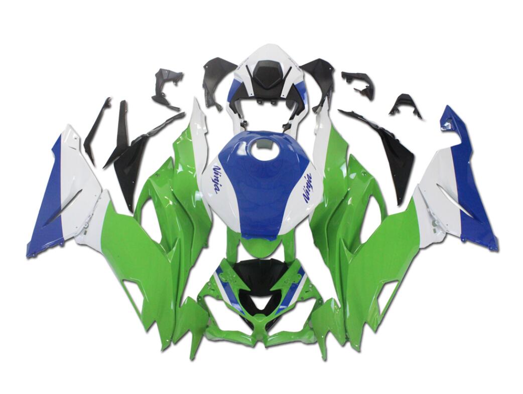 NT Fairing Fit for Kawasaki 2019-2023 ZX-6R T067- Green White Blue 40th Edition | ABS Injection
