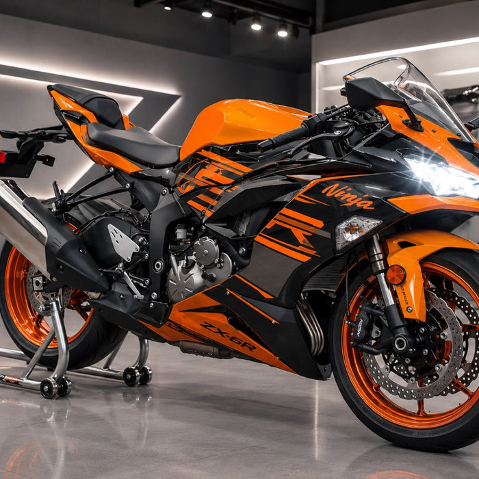 NT Aftermarket Injection ABS Plastic Fairing Fit for ZX6R 636 2019-2023 Orange Black T108