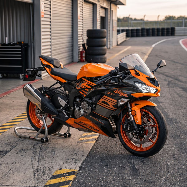 US STOCK NT Aftermarket Injection ABS Plastic Fairing Fit for Ninja ZX6R 636 2019-2023 Orange Black T108 Available in CA