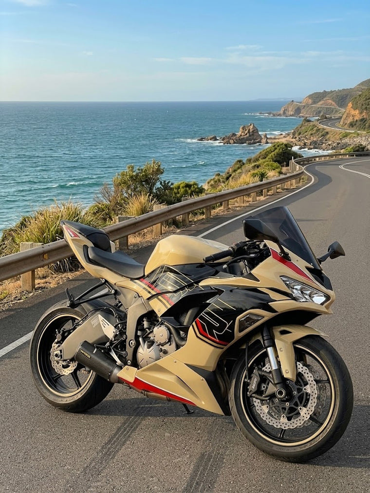 NT Fairing Fit for Kawasaki 2019-2023 ZX-6R N109- Gold Black White | ABS Injection, US Stock
