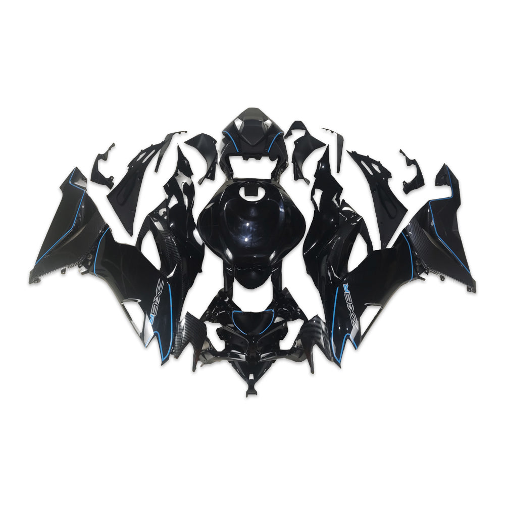 NT Aftermarket Injection ABS Plastic Fairing Fit for ZX6R 636 2019-2023 Blue Black and Carbon Fiber Look N092