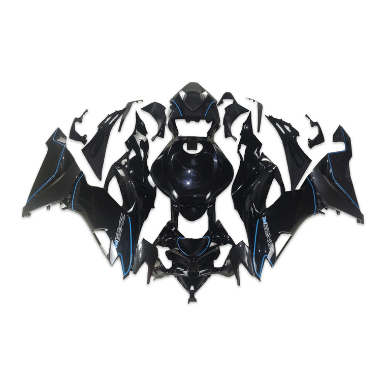 NT Aftermarket Injection ABS Plastic Fairing Fit for ZX6R 636 2019-2023 Blue Black and Carbon Fiber Look N092