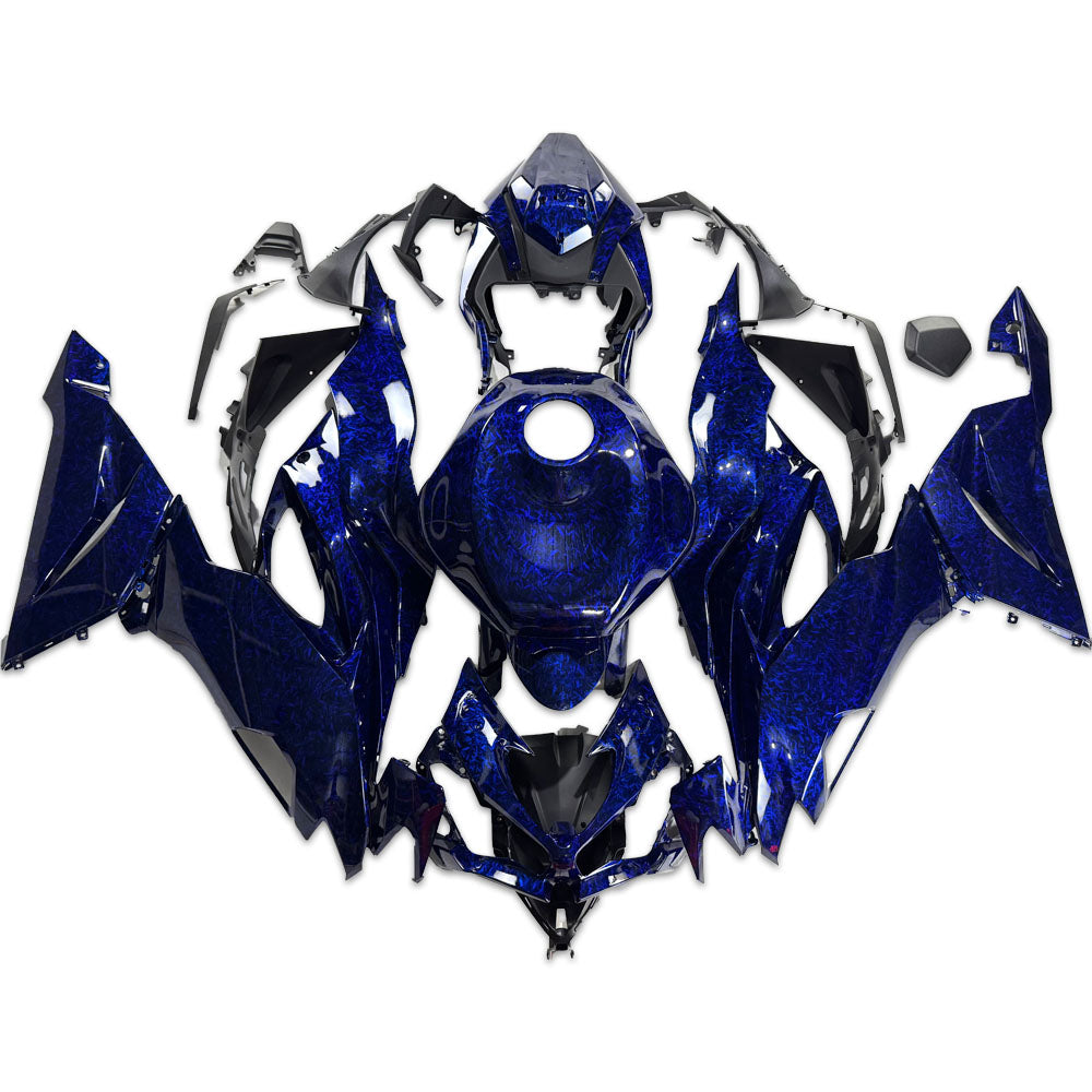 NT Fairing Fit for Kawasaki 2019-2023 ZX-6R S06- Blue Forged Carbon Fiber Look | ABS Injection