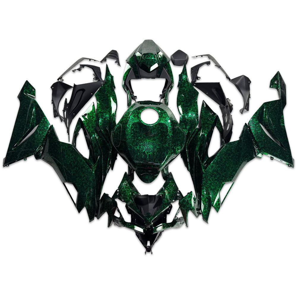 NT Fairing Fit for Kawasaki 2019-2023 ZX-6R S07- Green Forged Carbon Fiber Look | ABS Injection