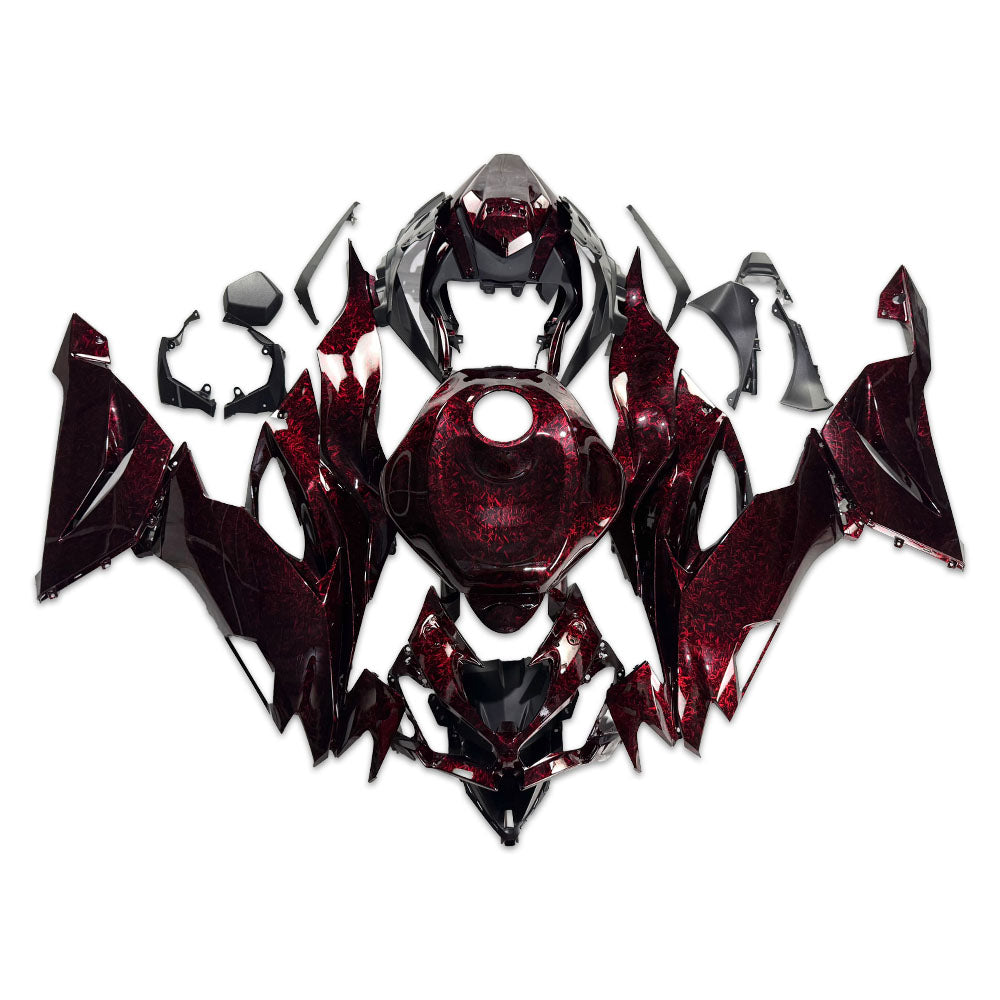 NT Fairing Fit for Kawasaki 2019-2023 ZX-6R S08- Red Forged Carbon Fiber Look | ABS Injection