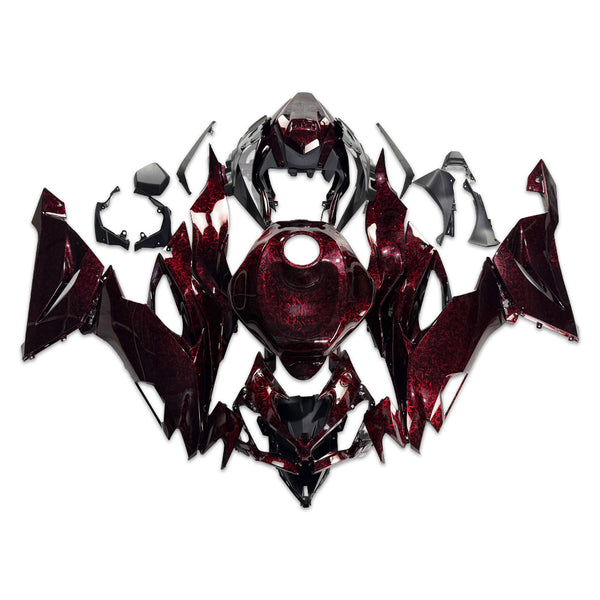 NT Aftermarket Injection ABS Plastic Fairing Fit for ZX6R 636 2019-2023 Red Forged Carbon Fiber Look S08
